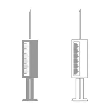Syringe  grey set  icon . Stock Illustration