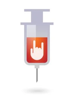 Syringe with a hand Stock Illustration