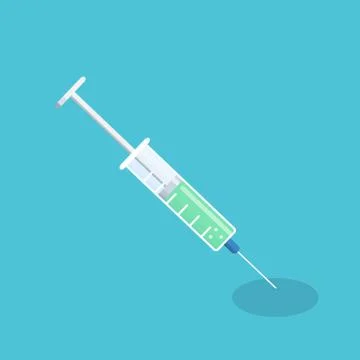 Syringe icon  in flat design isolated Stock Illustration