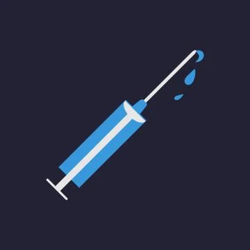 Syringe icon in flat design style. Health care. Vector illustration. Stock Illustration