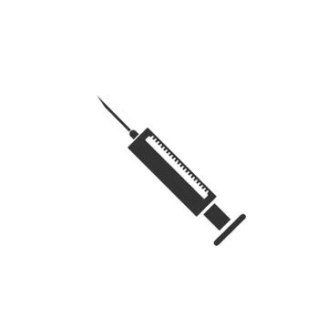Syringe icon flat Stock Illustration