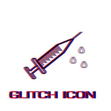 Syringe icon flat. Stock Illustration