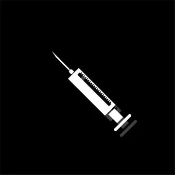 Syringe icon flat Stock Illustration