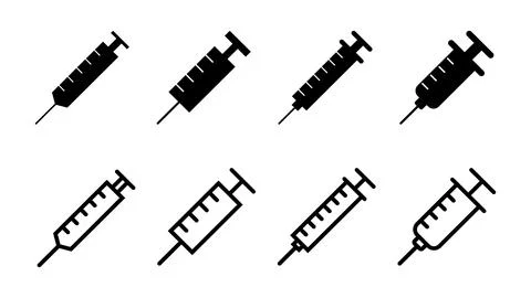 Syringe icon set. injection icon vector. Illustrazione stock