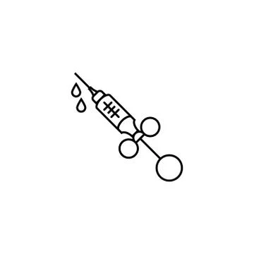 Syringe Icon. Thin line illustration. Stockillustratie