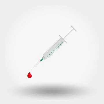 Syringe. Icon. Vector. Flat. Stock Illustration