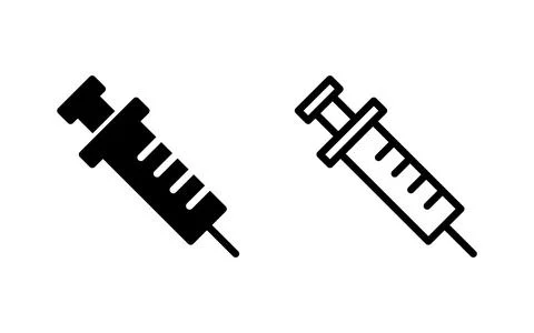 Syringe icon vector illustration. injection sign and symbol. vaccine icon Stock Illustration