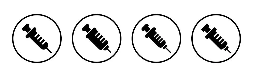 Syringe icon vector illustration. injection sign and symbol. vaccine icon Stock Illustration