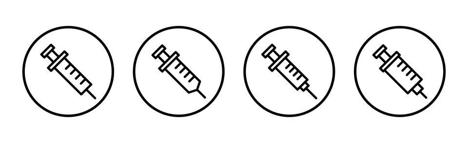 Syringe icon vector illustration. injection sign and symbol. vaccine icon Stock Illustration