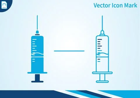 Syringe icon vector illustration in two styles. Stock Illustration