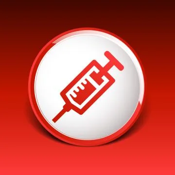 Syringe icon vector isolated disposable white medical Stock Illustration