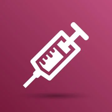 Syringe icon vector isolated disposable white medical Stock Illustration