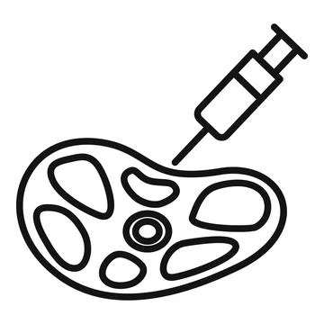 Syringe injecting cells icon for stem cells treatment Stock Illustration