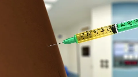 Syringe injecting liquid Stock Footage 117363975