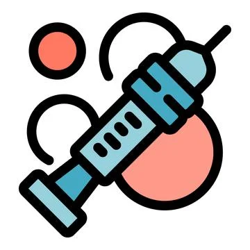 Syringe injecting substance creating bubbles in laboratory experiment Stock Illustration