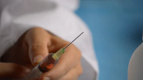 Syringe Injection Getting Ready Stock Footage