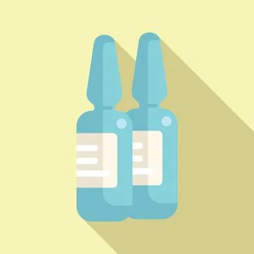 Syringe injection icon flat vector. Strong potion vaccine Stock Illustration