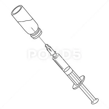 Syringe for injection. Sketch. Vector illustration.: Royalty Free ...
