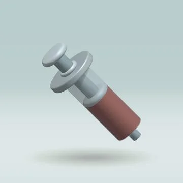 Syringe isolated vector 3d icon. Syringe 3d illustration. Stock Illustration