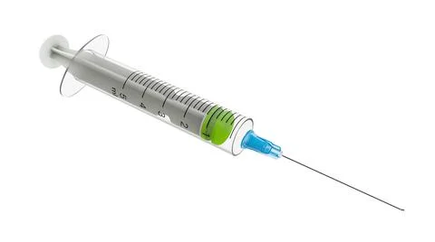 Syringe isolated on white. 3D Stock Illustration