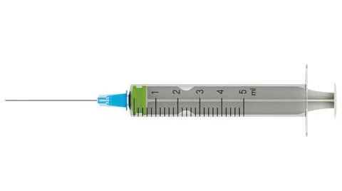Syringe isolated on white. 3D Stock Illustration