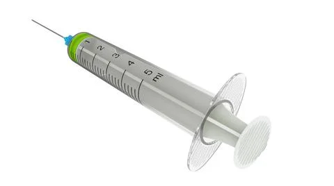 Syringe isolated on white. 3D Stock Illustration