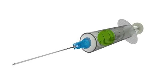 Syringe isolated on white. 3D Stock Illustration