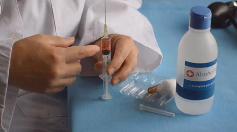 Syringe Last Check Before Injection Stock Footage 54307205