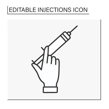 Syringe line icon Stock Illustration