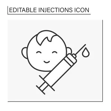 Syringe line icon Stock Illustration