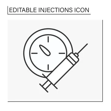 Syringe line icon Stock Illustration
