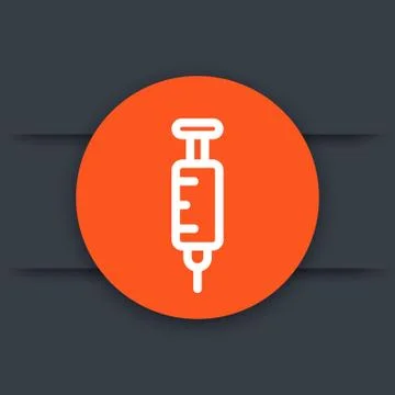 Syringe linear icon Stock Illustration