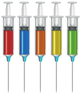 Syringe with liquid medicine inside Illustrazione stock
