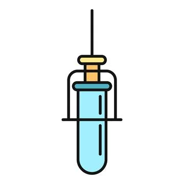 Syringe loading liquid for medical injection process Иллюстрация