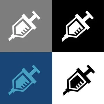 Syringe logo icon vector illustration logo template Isolated Stock Illustration