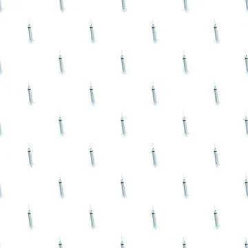 Syringe medical injection tools creating seamless pattern Stock Illustration