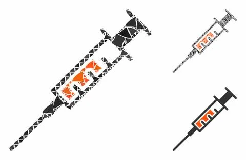 Syringe Mosaic Icon of Humpy Elements Illustrazione stock