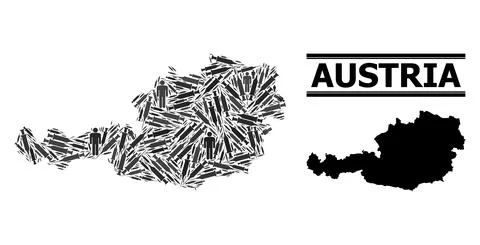 Syringe Mosaic Map of Austria Stock Illustration