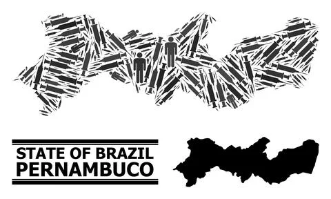Syringe Mosaic Map of Pernambuco State Stock Illustration