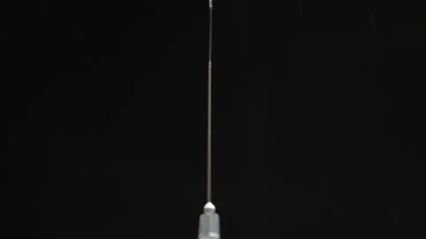 Syringe Needle Drops Stock Footage 141769703