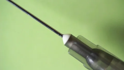 Syringe needle extreme closeup Stock Footage 88764491