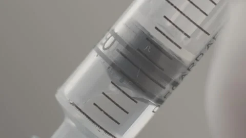 Syringe needle injection preparing for vaccination 07 (flat color)  slow motion Stock Footage 150125561