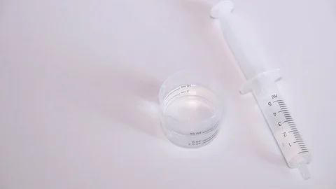 Syringe Plastic Cup Laboratory Stock Footage 73715630