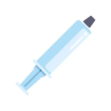 Syringe preparing for medication dosage or vaccination Stock Illustration