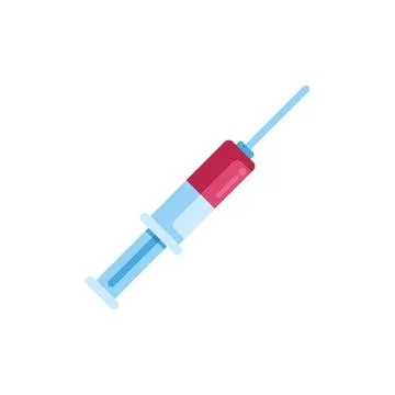 Syringe preparing red liquid medicine Stock Illustration