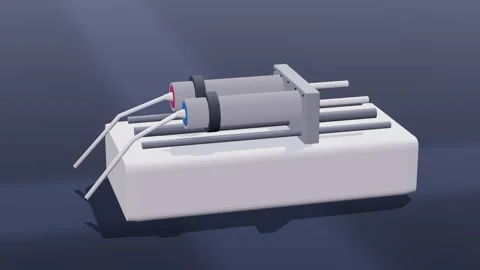 Syringe pump microfluidics 3d loop 3D animation seamless loop 스톡 동영상 341782177