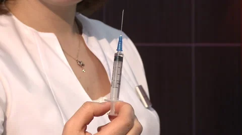 Syringe ready for use. Video stock 68785466