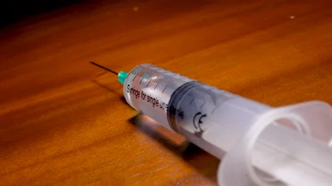 Syringe ready for vaccination Stock Footage 167028878