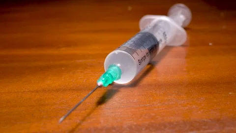 Syringe ready for vaccination Stock Footage 167029204