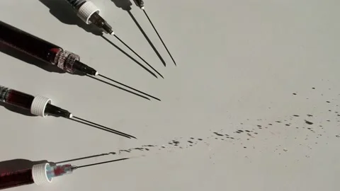 Syringe red liquid Stock Footage 137039699